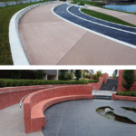 a modern outdoor park and courtyard